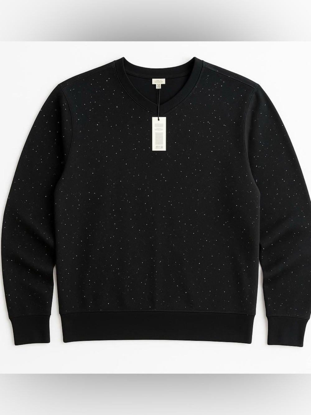 NWT Michael Stars Linnea Black & Gunmetal Speckled M Pullover V-Neck Sweatshirt